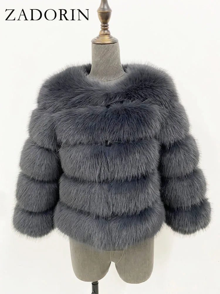 Cappotto in Pelliccia Sintetica Donna – Fluffy Elegante Invernale