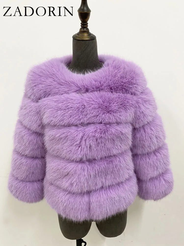 Cappotto in Pelliccia Sintetica Donna – Fluffy Elegante Invernale
