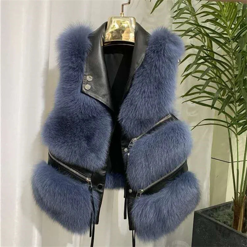 Gilet Corto in Pelliccia Sintetica – Stile Coreano