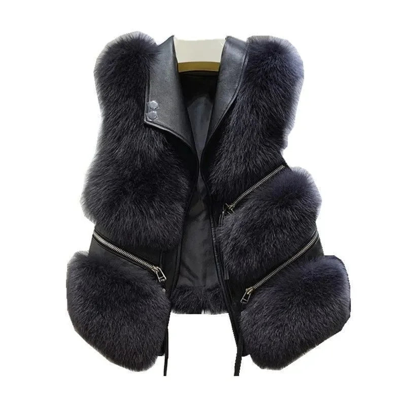 Gilet Corto in Pelliccia Sintetica – Stile Coreano