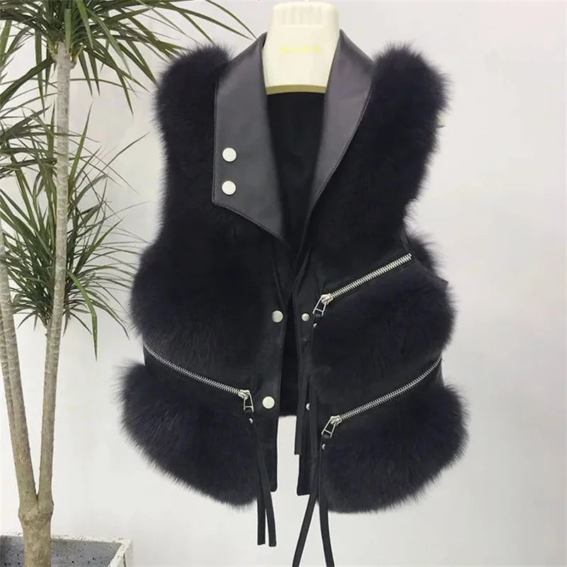 Gilet Corto in Pelliccia Sintetica – Stile Coreano