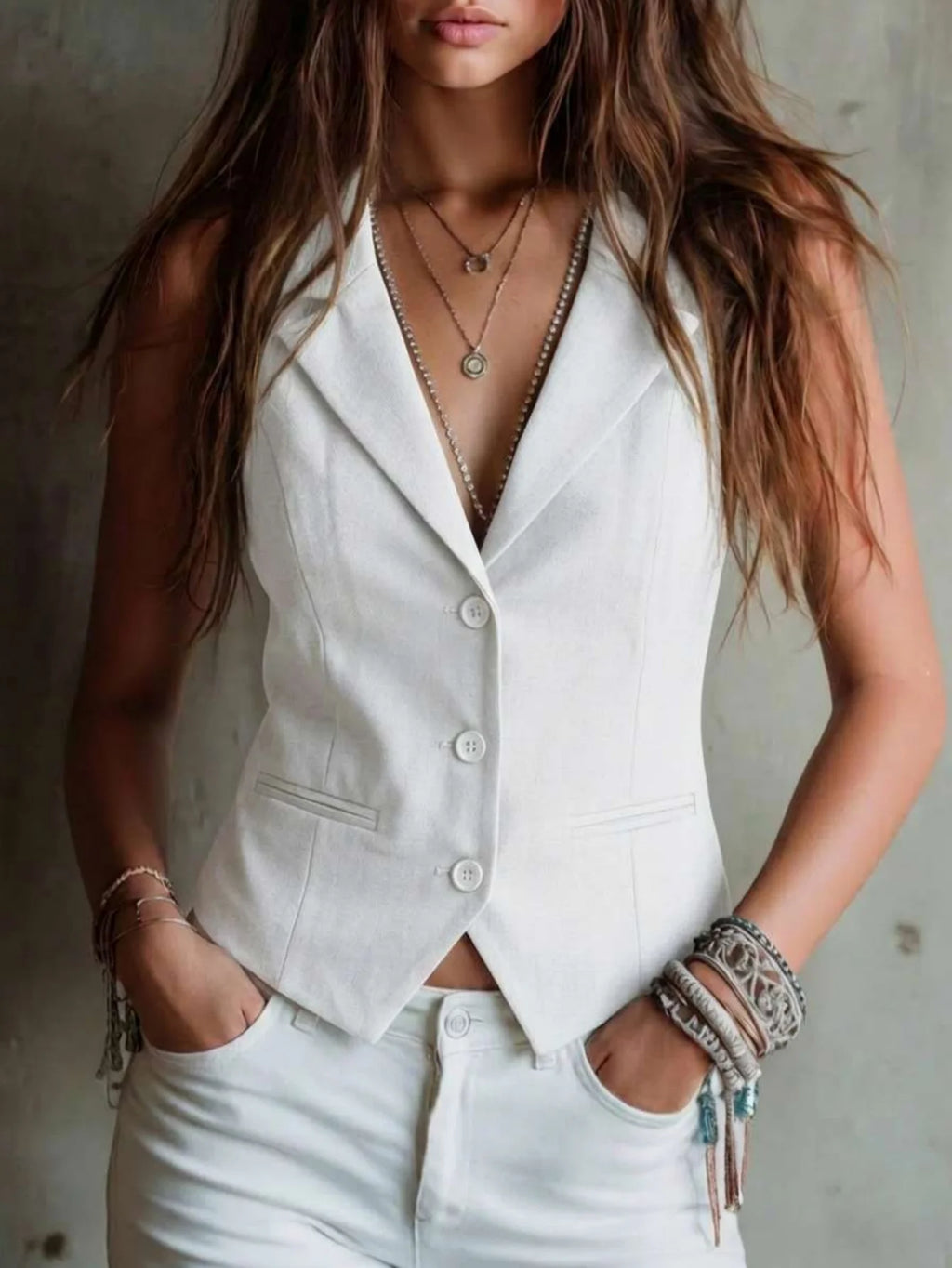 Gilet da Donna Elegante, Giacca Senza Maniche Slim Fit per Ufficio, Lavoro e Abbigliamento Professionale