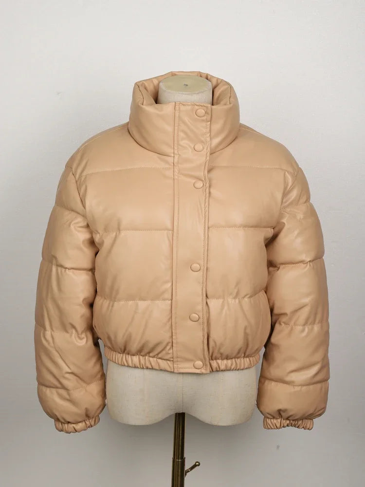 Parka Invernale Donna in Ecopelle Nera – Giacca Calda