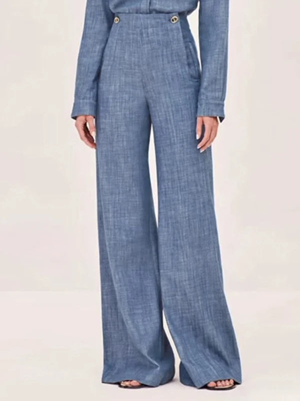 Kristarsgirl Autunno 2025 Semplice Urban 2 pezzi Set per donna Camicie lunghe Top Pantaloni lunghi a vita alta Abiti da ufficio Due pezzi