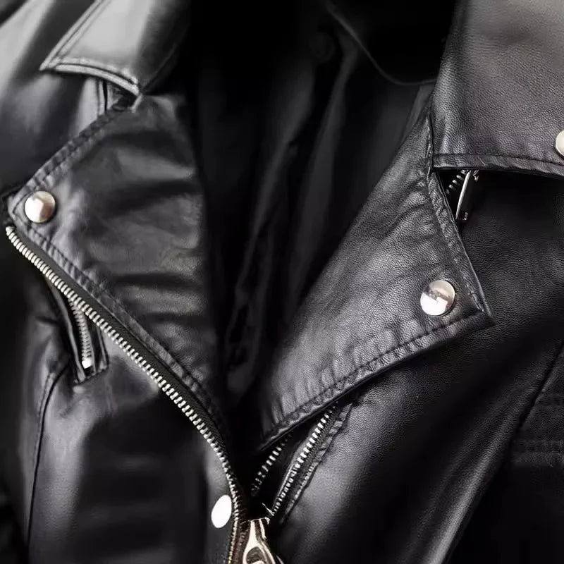 Giacca Slim in Ecopelle con Cerniera – High Street