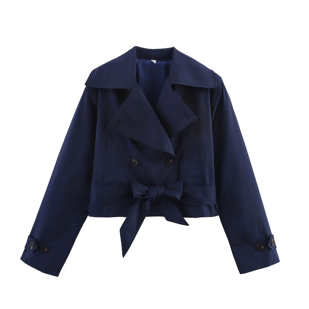 Trench Coat Doppiopetto con Cintura – Stile Britannico