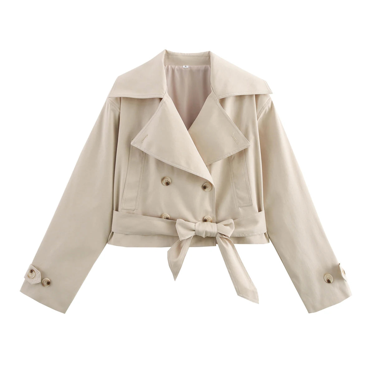 Trench Coat Doppiopetto con Cintura – Stile Britannico