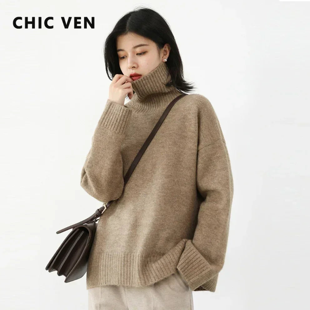 Maglione Dolcevita Donna Coreano Pullover Caldo