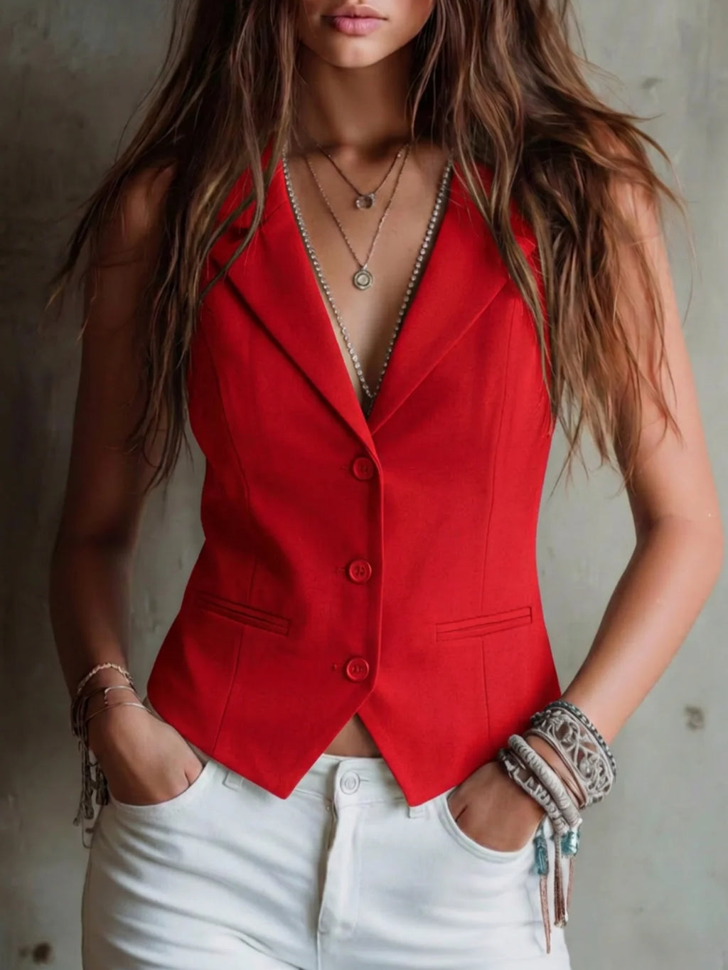 Gilet da Donna Elegante, Giacca Senza Maniche Slim Fit per Ufficio, Lavoro e Abbigliamento Professionale