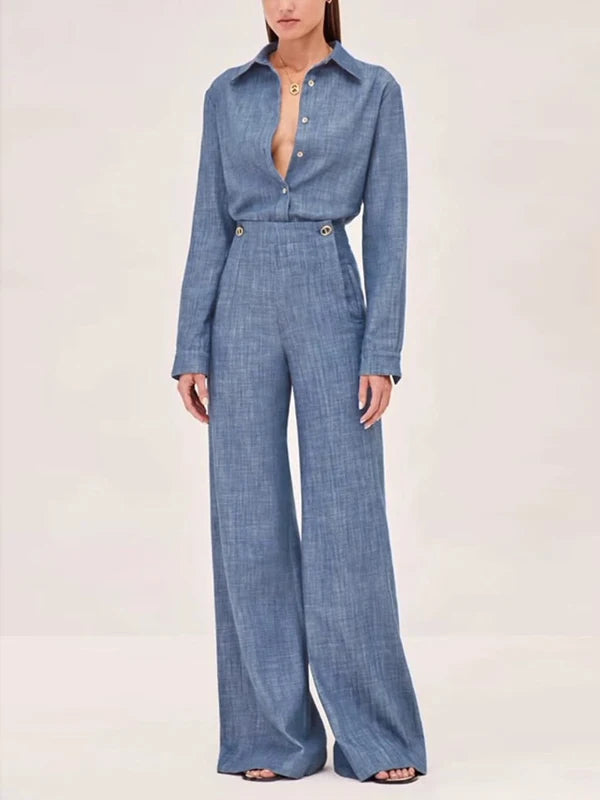 Kristarsgirl Autunno 2025 Semplice Urban 2 pezzi Set per donna Camicie lunghe Top Pantaloni lunghi a vita alta Abiti da ufficio Due pezzi