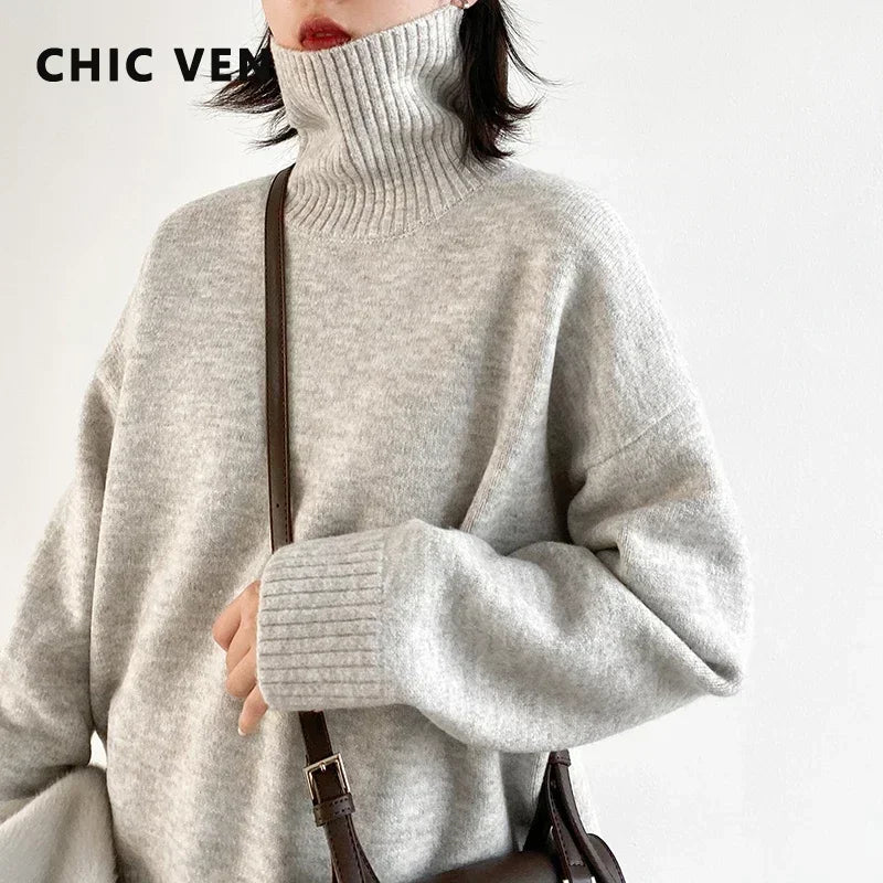 Maglione Dolcevita Donna Coreano Pullover Caldo
