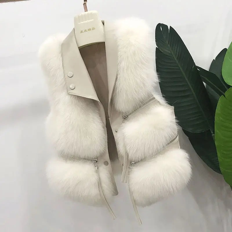 Gilet Corto in Pelliccia Sintetica – Stile Coreano