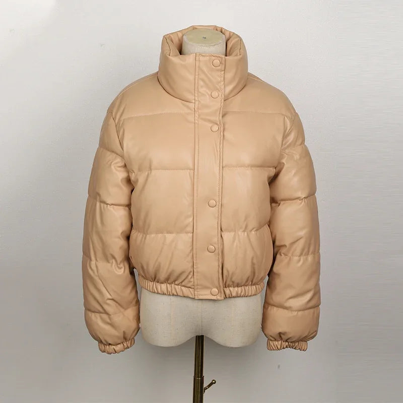 Parka Invernale Donna in Ecopelle Nera – Giacca Calda