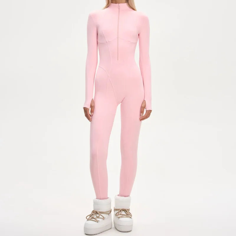 Tuta Intera Donna Invernale – Colletto Coreano, Gamba Larga, Stile Chic