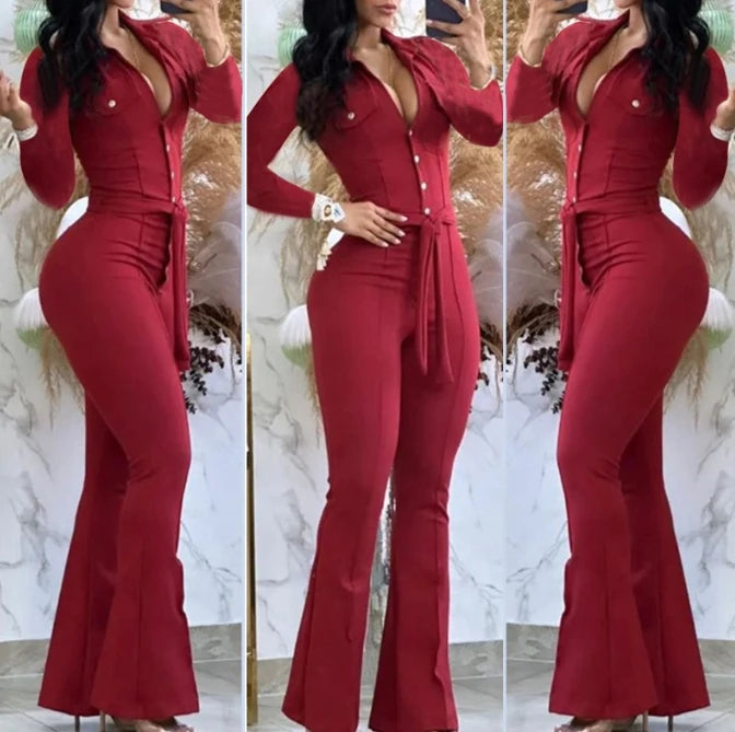 Tuta Donna Casual Y2K con Cintura e Cerniera