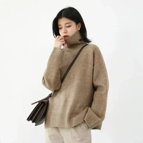Maglione Dolcevita Donna Coreano Pullover Caldo