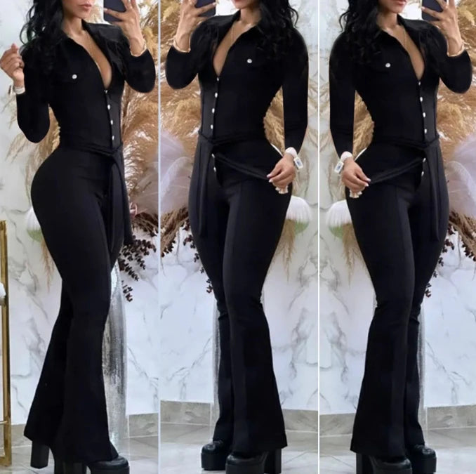 Tuta Donna Casual Y2K con Cintura e Cerniera