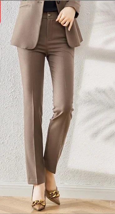 Abito da donna casual da lavoro Nuovo pantalone professionale in stile occidentale a maniche lunghe Blazer Pantaloni chic a vita alta Set da 2 pezzi