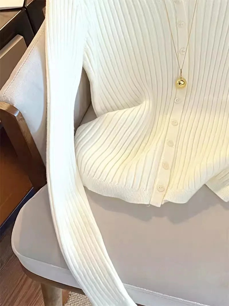 Cardigan a Maglia con Ricami Y2K – Streetwear