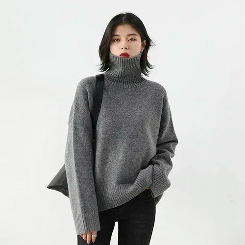 Maglione Dolcevita Donna Coreano Pullover Caldo