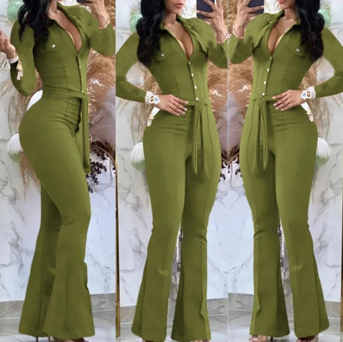 Tuta Donna Casual Y2K con Cintura e Cerniera