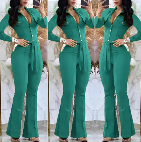 Tuta Donna Casual Y2K con Cintura e Cerniera