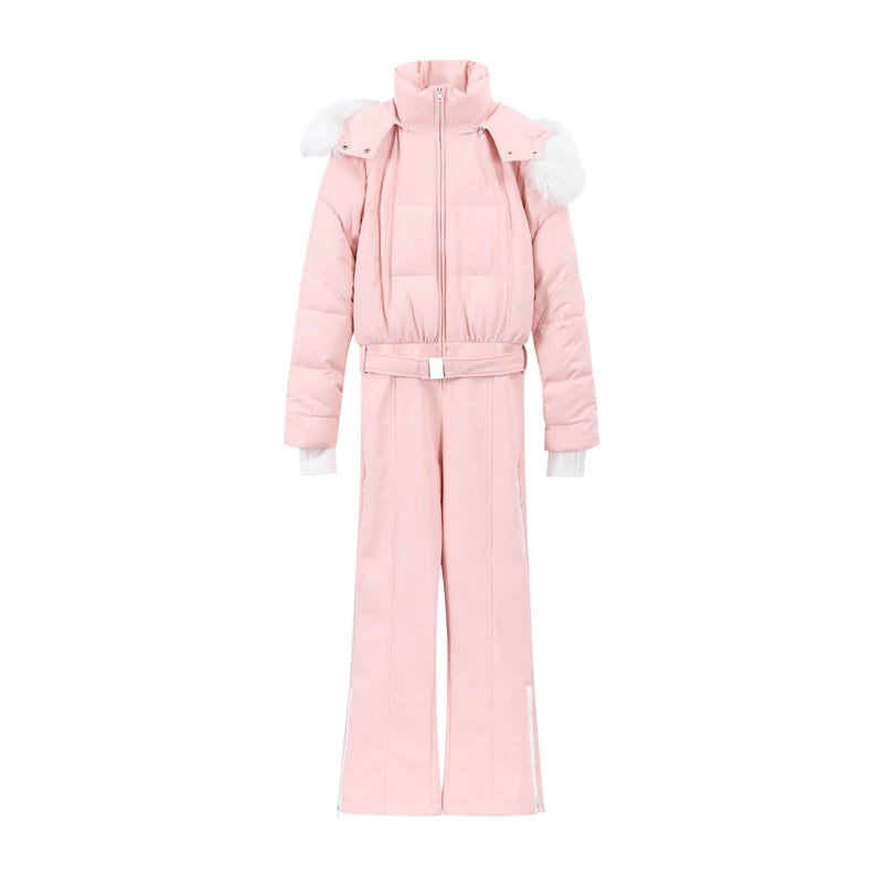 Tuta Intera Donna Invernale – Colletto Coreano, Gamba Larga, Stile Chic