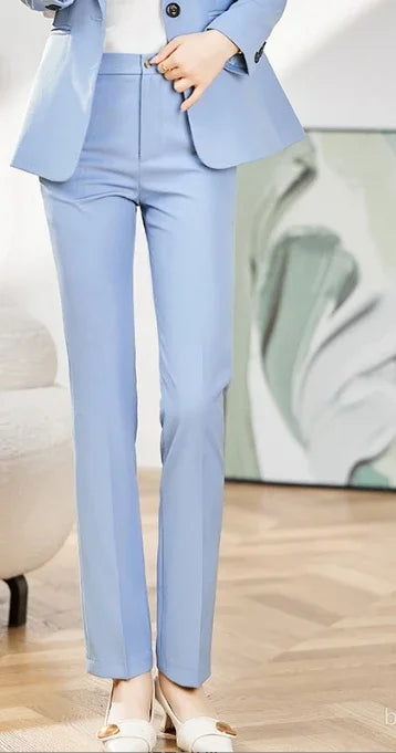 Abito da donna casual da lavoro Nuovo pantalone professionale in stile occidentale a maniche lunghe Blazer Pantaloni chic a vita alta Set da 2 pezzi