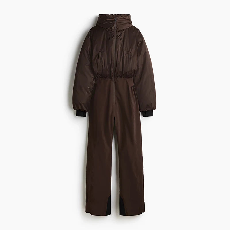 Tuta Intera Donna Invernale – Colletto Coreano, Gamba Larga, Stile Chic