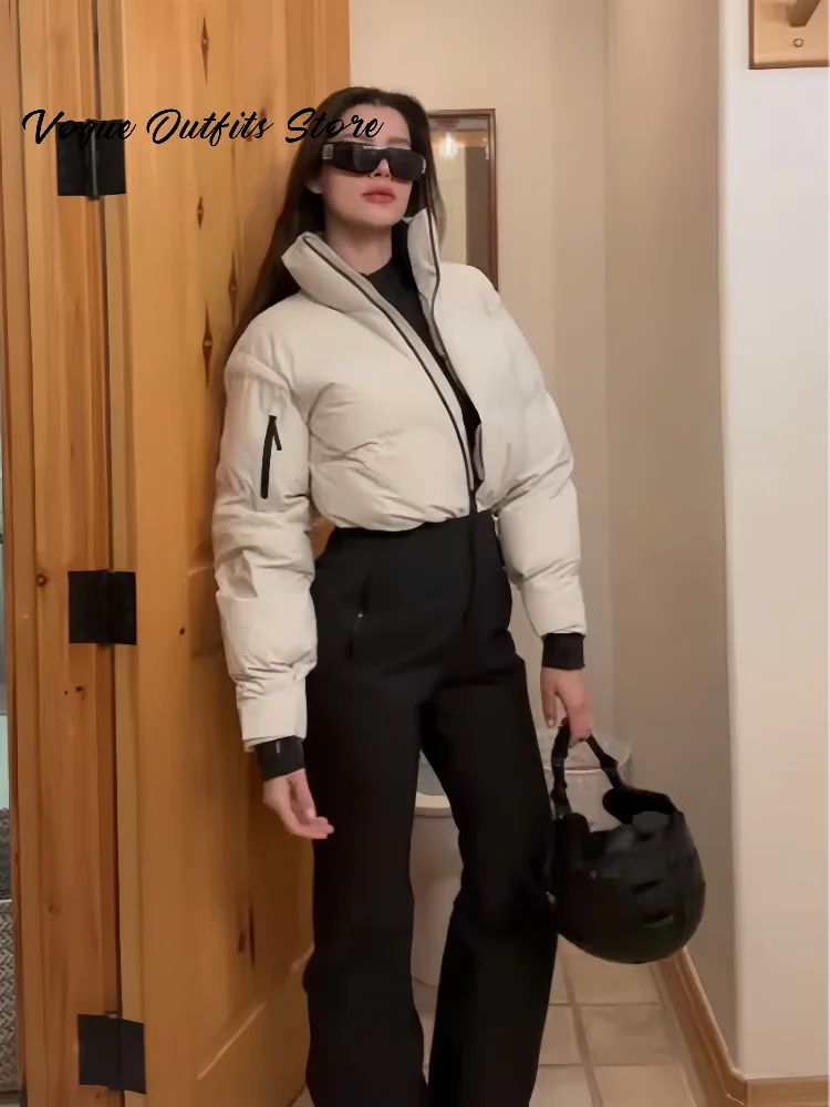 Tuta Intera Donna Invernale – Colletto Coreano, Gamba Larga, Stile Chic