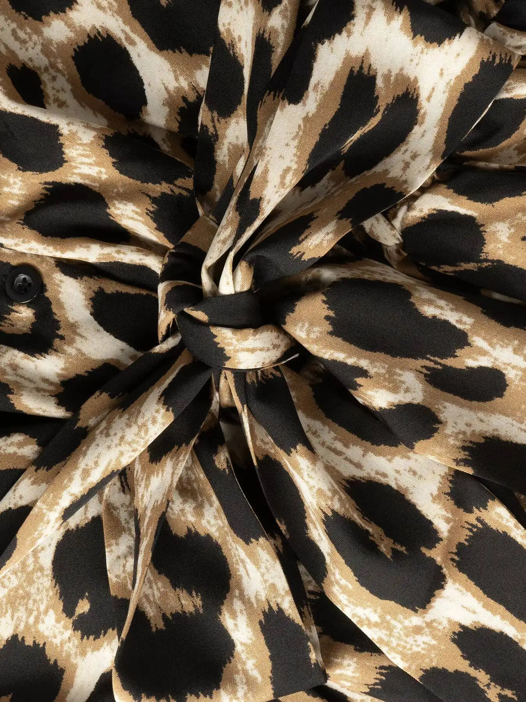 Camicetta da donna primavera estate con stampa leopardata, scollo a V, maniche lunghe, laccio in vita, orlo arricciato, vestibilità slim, trendy, casual, per tutti i giorni, top per appuntamenti