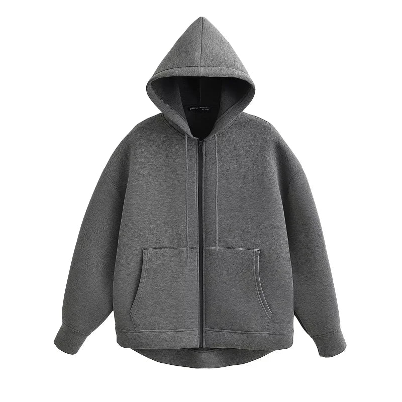 Felpa con Cappuccio e Cerniera – Giacca Casual