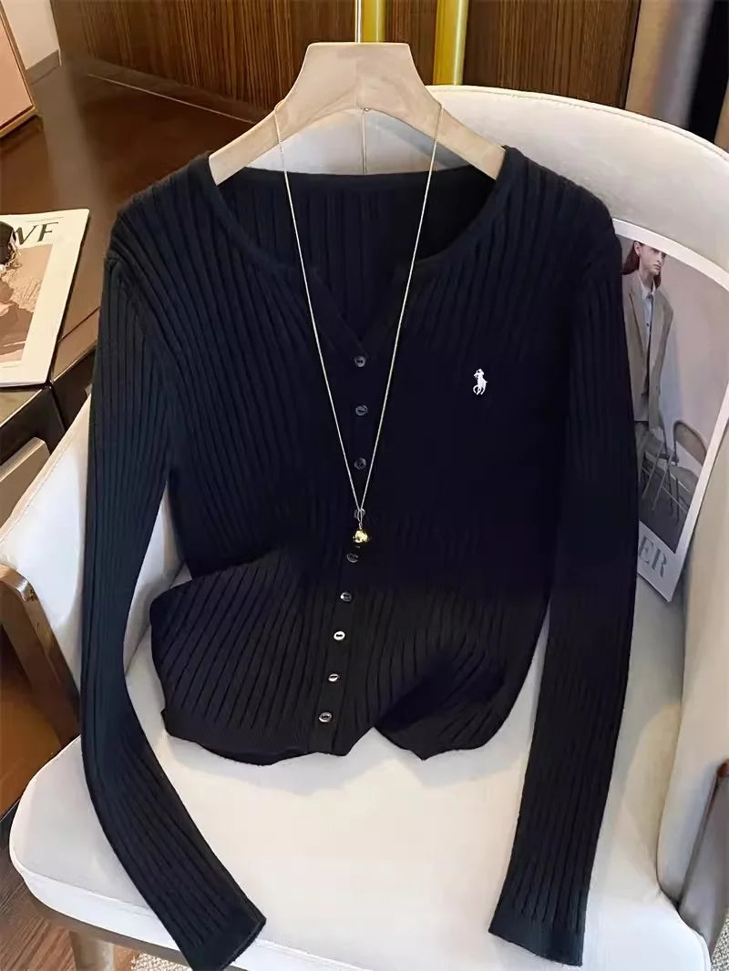 Cardigan a Maglia con Ricami Y2K – Streetwear