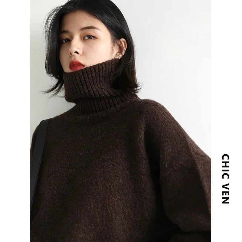 Maglione Dolcevita Donna Coreano Pullover Caldo