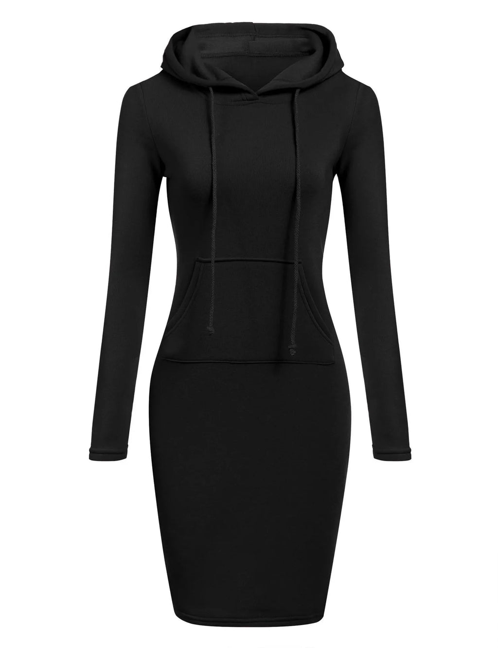 Abito Donna con Cappuccio – Vestito Felpa Hooded Dress Casual Autunno Inverno - Veyla