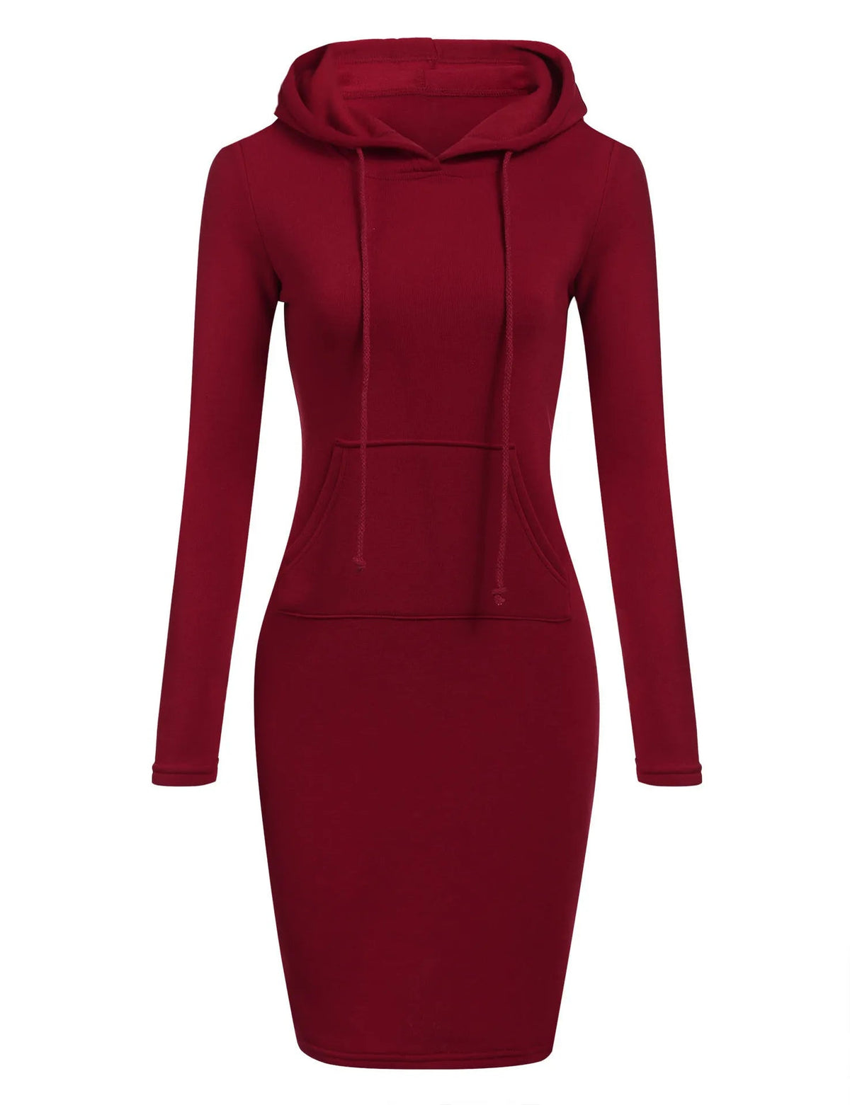 Abito Donna con Cappuccio – Vestito Felpa Hooded Dress Casual Autunno Inverno - Veyla