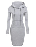 Abito Donna con Cappuccio – Vestito Felpa Hooded Dress Casual Autunno Inverno - Veyla