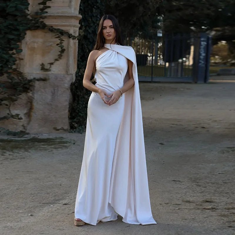 Abito Donna Elegante in Raso – Halter Backless Senza Maniche Party Estate 2026 - Veyla