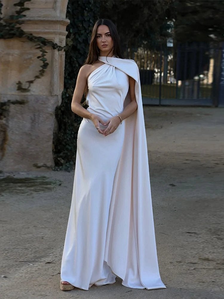 Abito Donna Elegante in Raso – Halter Backless Senza Maniche Party Estate 2026 - Veyla