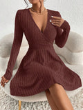 Abito Maglione Donna Bodycon – Midi a Maniche Lunghe Scollo a V Autunno Inverno - Veyla