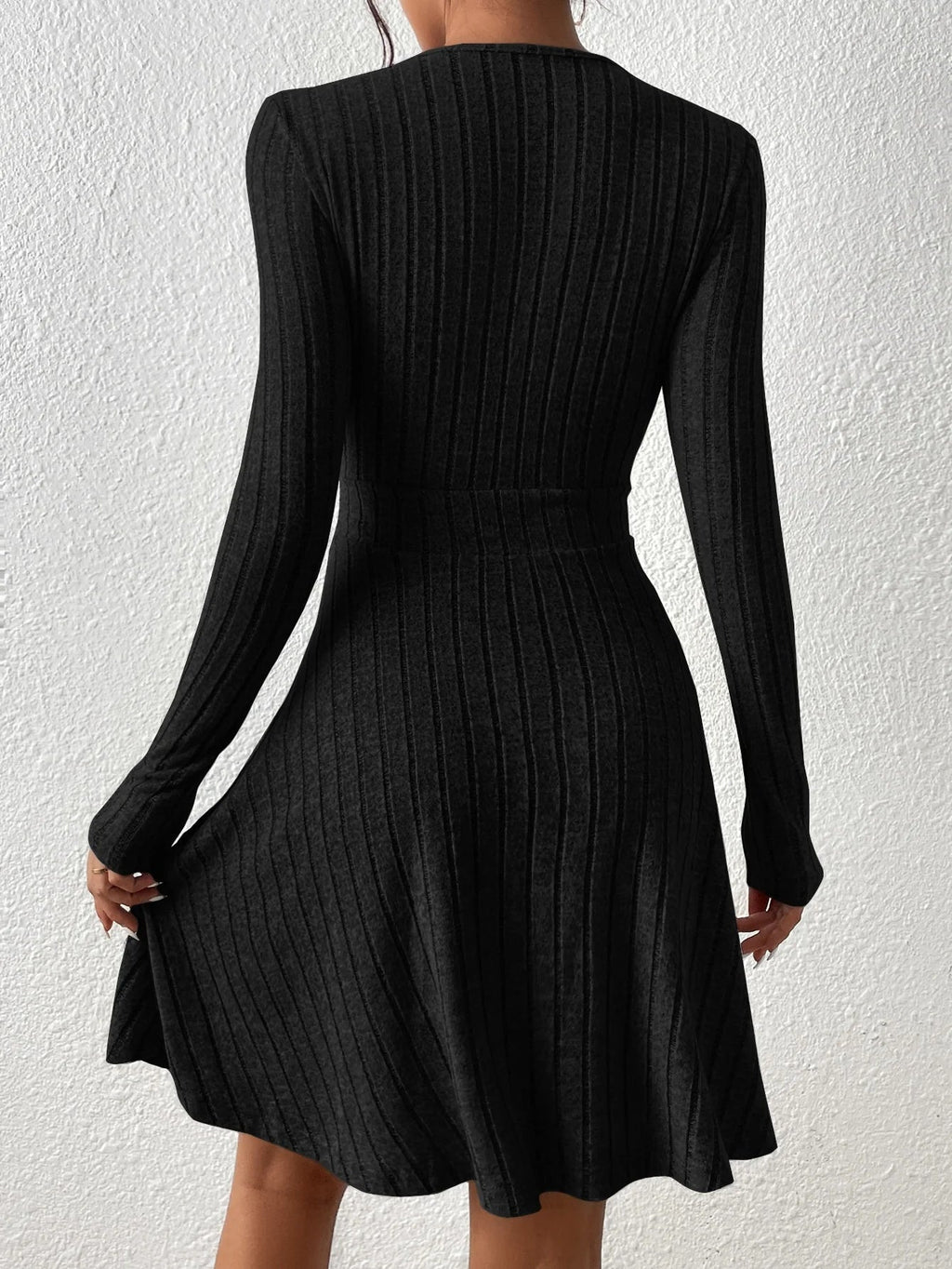Abito Maglione Donna Bodycon – Midi a Maniche Lunghe Scollo a V Autunno Inverno - Veyla