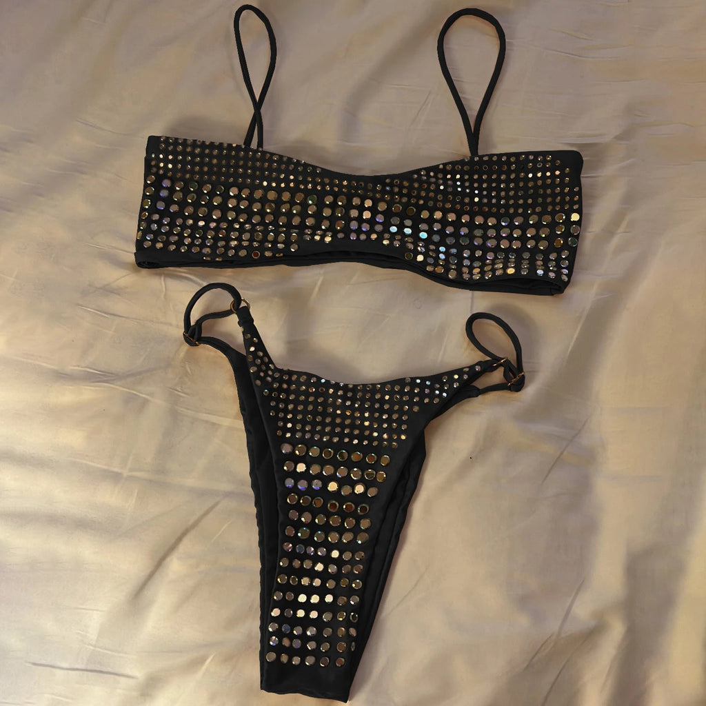 Bikini Push-Up con Diamanti e Stampa Floreale - Veyla