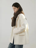 Blazer Donna in Lana Oversize Bianco – Cappotto Midi Casual Ufficio Autunno 2026 - Veyla