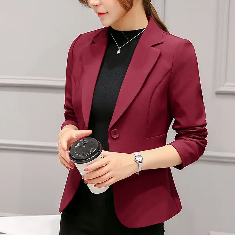 Blazer Donna Rosso Slim Fit – Giacca Elegante con Tasche per Ufficio 2025 - Veyla