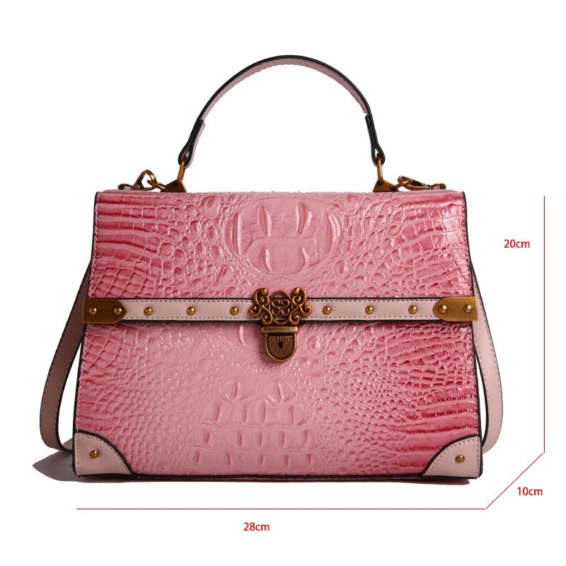 Borsa a Tracolla Quadrata Viola in Ecopelle – Design Classico - Veyla