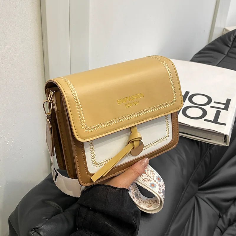 Borsa a Tracolla Versatile con Dettagli a Contrasto – Forma Quadrata - Veyla