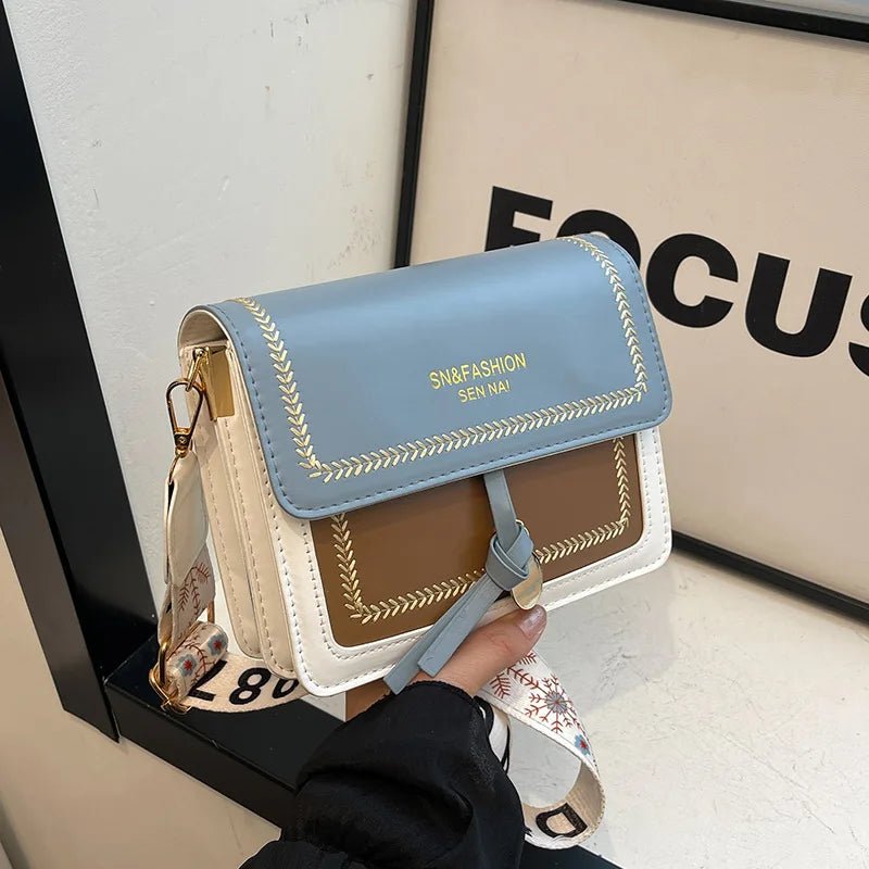 Borsa a Tracolla Versatile con Dettagli a Contrasto – Forma Quadrata - Veyla