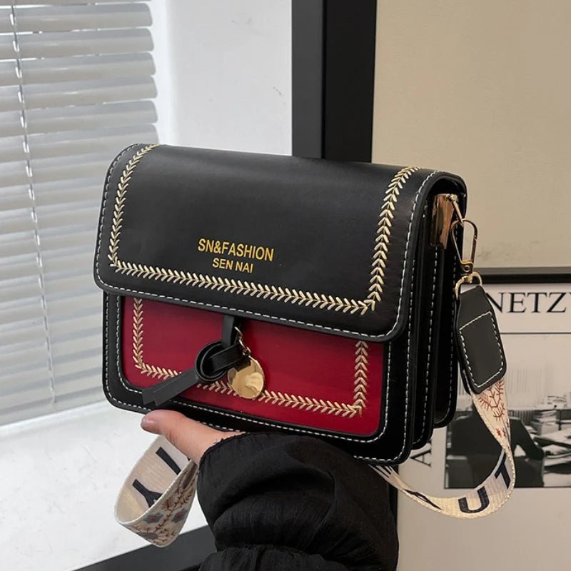 Borsa a Tracolla Versatile con Dettagli a Contrasto – Forma Quadrata - Veyla