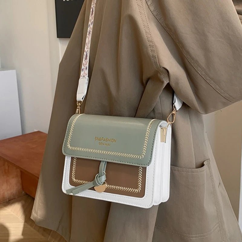 Borsa a Tracolla Versatile con Dettagli a Contrasto – Forma Quadrata - Veyla
