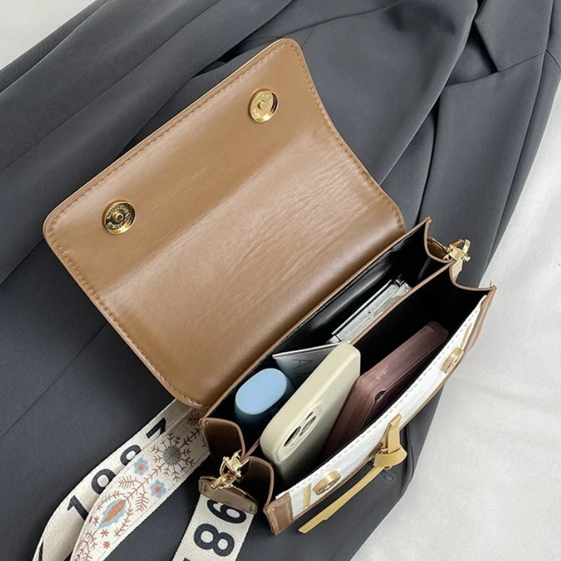 Borsa a Tracolla Versatile con Dettagli a Contrasto – Forma Quadrata - Veyla